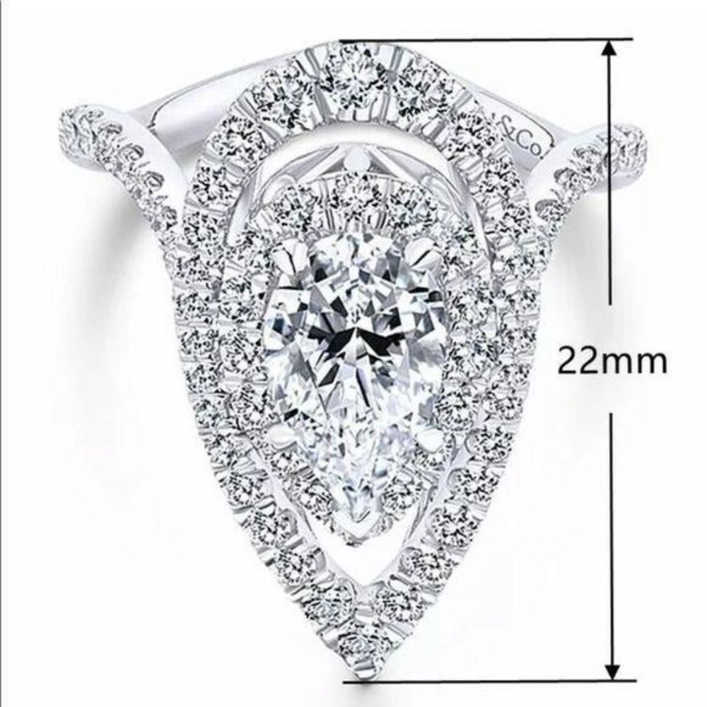 New 18k white gold diamonds jewelry ring - Picture 2 of 4